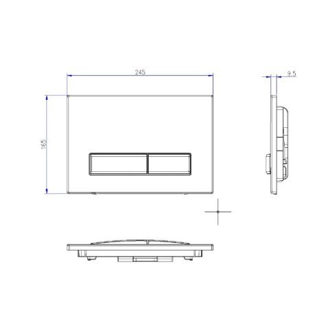 Rahmen, Unterputz-Spülkasten, 50 cm, 3/8 l, Edelstahl, Sensor-Betätigungsplatte aus weißem Sicherheitsglas mit schwarzen Tasten