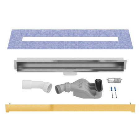 Duschrinne zur Wandmontage, Viega Siphon, Mattgold, Größe 60, 80 cm, Breite 7,4 cm, Edelstahl