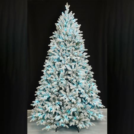 Künstlicher Weihnachtsbaum, beschneit, 3D-Zweige, RGB-LED mit 32 Modi, 250 cm, Fernbedienung, Metallständer, 4186 Zweige, Polar