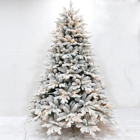 Künstlicher Weihnachtsbaum, beschneit, 3D-Zweige, RGB-LED mit 32 Modi, 250 cm, Fernbedienung, Metallständer, 4186 Zweige, Polar