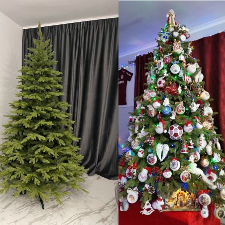 Premium künstlicher Weihnachtsbaum, 3D PE-Zweige, 220 cm, Metallständer inklusive, Ego-Sw