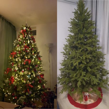 Premium künstlicher Weihnachtsbaum, 3D PE-Zweige, 220 cm, Metallständer inklusive, Ego-Sw
