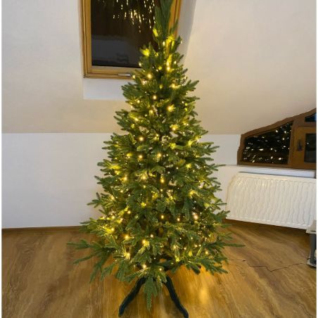 Premium künstlicher Weihnachtsbaum, 3D PE-Zweige, 220 cm, Metallständer inklusive, Ego-Sw