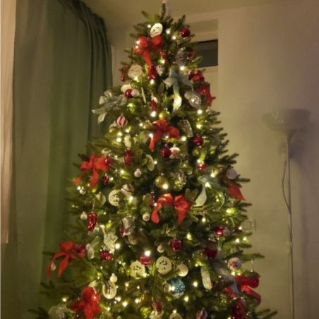 Premium künstlicher Weihnachtsbaum, 3D PE-Zweige, 220 cm, Metallständer inklusive, Ego-Sw