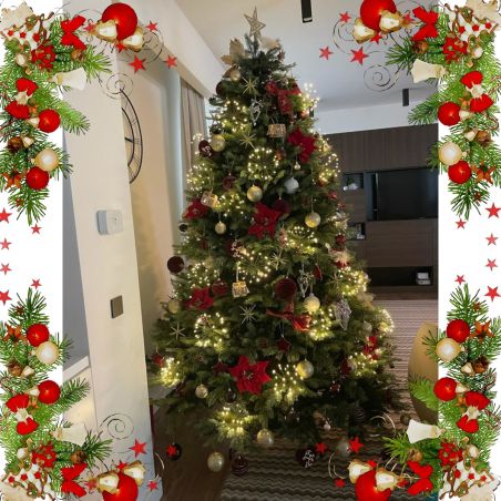 Premium Weihnachtsbaum, 3D-Zweige, 220 cm, Metallständer inklusive, Ego-Normandian PE