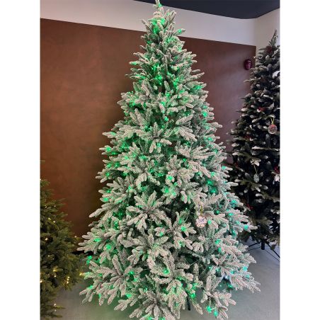 Künstlicher Weihnachtsbaum, beschneit, 3D-Zweige, RGB-LED mit 32 Modi, 250 cm, Fernbedienung, Metallständer, 4186 Zweige, Polar