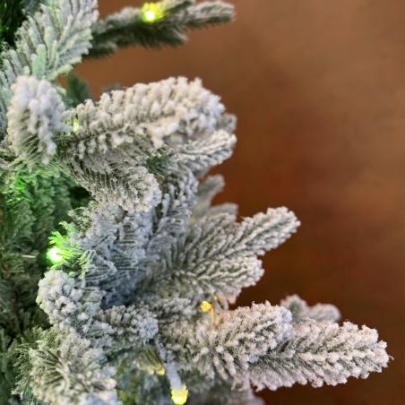 Künstlicher Weihnachtsbaum, beschneit, 3D-Zweige, RGB-LED mit 32 Modi, 250 cm, Fernbedienung, Metallständer, 4186 Zweige, Polar