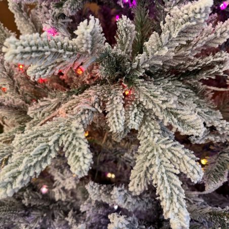 Künstlicher Weihnachtsbaum, beschneit, 3D-Zweige, RGB-LED mit 32 Modi, 250 cm, Fernbedienung, Metallständer, 4186 Zweige, Polar