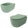 WC- und Bidet-Set, Mintgrün, matte Oberfläche, Power Color, hängende Montage, 49x36 cm, Michael-Kollektion WC- und Bidet-Set, Mintgrün, matte Oberfläche, Power Color, hängende Montage, 49x36 cm, Michael-Kollektion