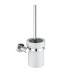 Toilettenbürste mit Wandhalterung, Chrom, Messing, Keramik, Apolo