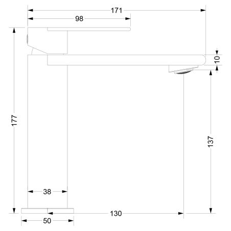 Waschbeckenarmatur, Mattschwarz, mit Perlator, Edelstahl, Waschbeckenmontage, Sereno