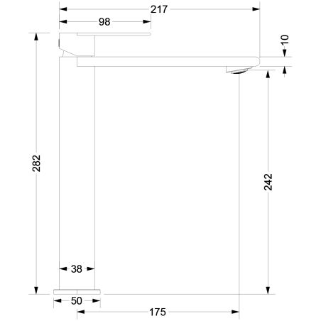 Waschbeckenarmatur, Mattschwarz, mit Perlator, Edelstahl, Aufsatzmontage, Sereno
