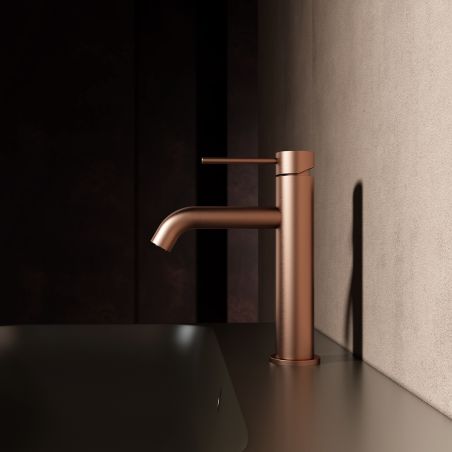 Waschbeckenarmatur, Roségold Matt, mit Perlator, Edelstahl, Waschbeckenmontage, Fino