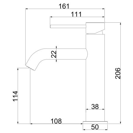 Waschbeckenarmatur, Mattschwarz, mit Perlator, Edelstahl, Waschbeckenmontage, Fino