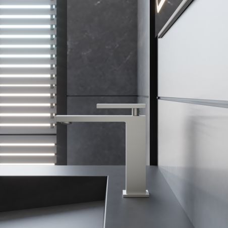 Waschbeckenarmatur, Nickel Matt, mit Perlator, Edelstahl, Waschbeckenmontage, Armonia Waschbeckenarmatur, Nickel Matt, mit Perlator, Edelstahl, Waschbeckenmontage, Armonia
