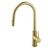 Küchenarmatur, Edelstahl, 360° schwenkbarer Auslauf, 2 Strahlarten, Mattgold, Amato
