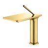 Waschbeckenarmatur, Wasserfall-Design, Mattgold, Waschbeckenmontage, Dion