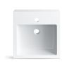 Waschbecken, Mineralwerkstoff, zur Aufsatz- oder Wandmontage, mit Armaturloch, 40x40 cm, Cancun