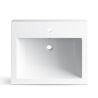 Waschtisch, Mineralwerkstoff, Halb-Einbaumontage, mit Hahnloch, 60 x 49 cm, Genova