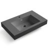 Waschbecken Elsa, Mineralwerkstoff, Aufsatz- oder Wandmontage, Anthrazit Matt, Schieferoptik, mit Hahnloch, 80-100x49,2-53,3 cm