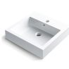 Waschbecken, Mineralwerkstoff, Aufsatzmontage, mit Hahnloch, 50-40x40 cm, Cancun