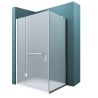 Duschkabine EGO-04, satiniertes Festteil & Pendeltür, 6 mm Sicherheitsglas, 120-140x80-90 cm, links/rechts montierbar