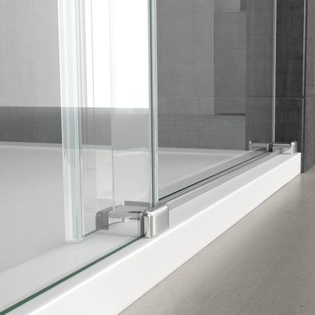 Duschtür EGO-17, Schiebetür, Nano-Behandlung, Breite zwischen 100 und 160 cm, ESG-Glas 8 mm