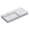 Waschbecken, Mineralguss, wandhängend oder aufgesetzt montierbar, mit verdecktem Ablauf, 100x46 cm, Mattweiß, Ego-630