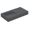 Waschbecken EGO 11, Anthrazit Matt, 100x50 cm, Marmorkomposit, Aufsatz-/Wandmontage, versteckter Abfluss, mit Hahnloch