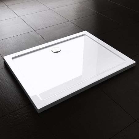 Rechteckige Slim-Duschwanne, inkl. Siphon, 4 cm Höhe, Größen von 80-90x100-160 cm, Sanitäracryl, EGO-FARO