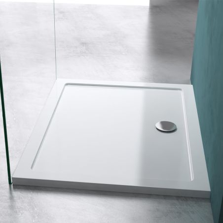 Rechteckige Slim-Duschwanne, inkl. Siphon, 4 cm Höhe, Größen von 80-90x100-160 cm, Sanitäracryl, EGO-FARO