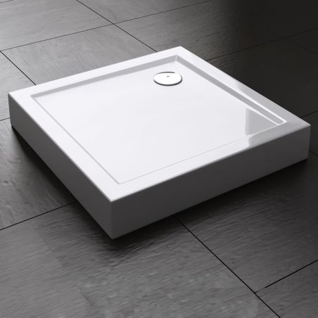 Duschwanne, Acryl, Größen 90x90, 100x100 cm, mit Siphon, Höhe 14 cm, EGO-F1H
