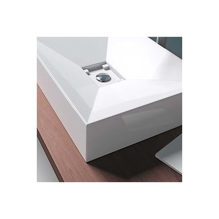 Waschbecken EGO 16, Marmorverbund, Aufsatzmontage, verdeckter Ablauf, 70x46 cm