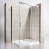 Duschkabine, wendbar, Festwand und Schiebetür, 8 mm Sicherheitsglas, wählbare Größe, EGO-17