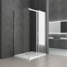 Duschkabine, wendbar, Festwand und Schiebetür, 8 mm Sicherheitsglas, wählbare Größe, EGO-17