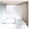 Duschkabine, wendbar, Festwand und Schiebetür, 8 mm Sicherheitsglas, wählbare Größe, EGO-17