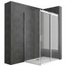 Duschkabine, wendbar, Festwand und Schiebetür, 8 mm Sicherheitsglas, wählbare Größe, EGO-17