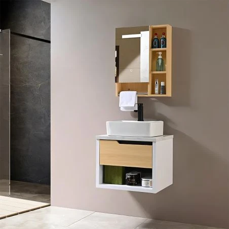 Badezimmermöbel, 60 x 55 cm, Schichtholz, Soft-Close-Schublade, Stauraum, Riviera