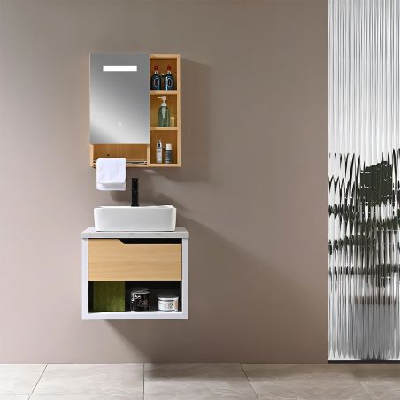 Badezimmermöbel, 60 x 55 cm, Schichtholz, Soft-Close-Schublade, Stauraum, Riviera