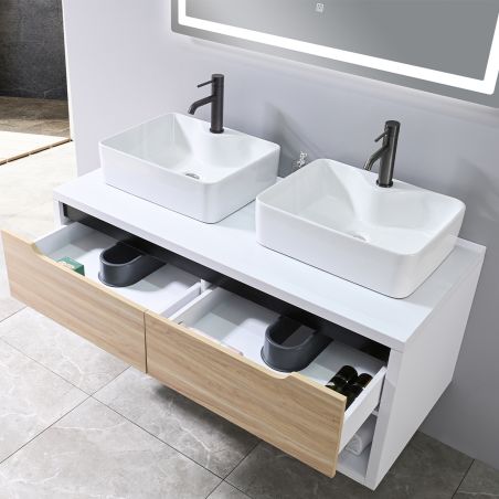 Badezimmermöbel, 120 x 55 cm, Schichtholz, 2 Soft-Close-Schubladen, Stauraum, Riviera