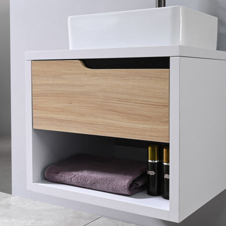 Badezimmerschrank, 60 x 55 cm, Schublade, Stauraum, Soft-Close, Riviera