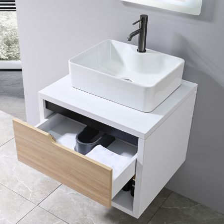 Badezimmermöbel, 60 x 55 cm, Schichtholz, Soft-Close-Schublade, Stauraum, Riviera