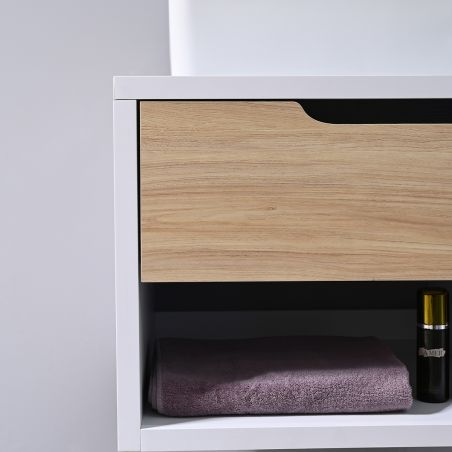 Badezimmermöbel, 60 x 55 cm, Schichtholz, Soft-Close-Schublade, Stauraum, Riviera