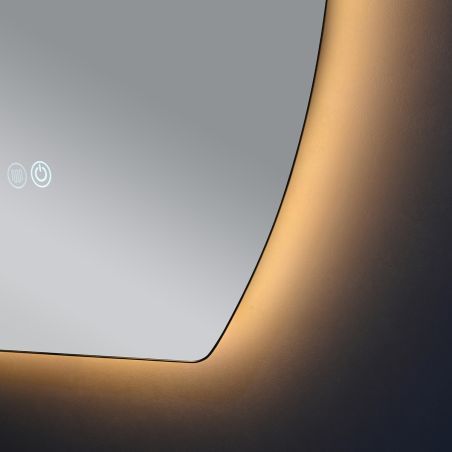 LED-Spiegel, Anti-Beschlag und Touch-Taste, 5 mm, 3 Lichtfarben, Einstellbare Helligkeit, Größen 60x80–70x100 cm, Luna