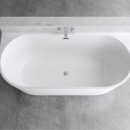 Freistehende Badewanne, glänzend Weiß, thermoaktives Acryl, 170x75 cm, EGO 519