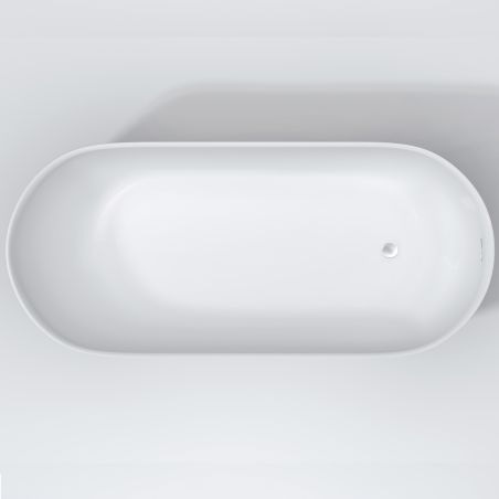 Freistehende Badewanne, Acryl, mit integriertem Ablaufventil, glänzend weiß außen/innen, 170x75 cm, Liza Freistehende Badewanne, Acryl, mit integriertem Ablaufventil, glänzend weiß außen/innen, 170x75 cm, Liza