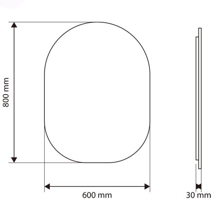 LED-Spiegel, Anti-Beschlag und Touch-Taste, 5 mm, 3 Lichtfarben, Einstellbare Helligkeit, Größen 60x80-70x100 cm, Fiore