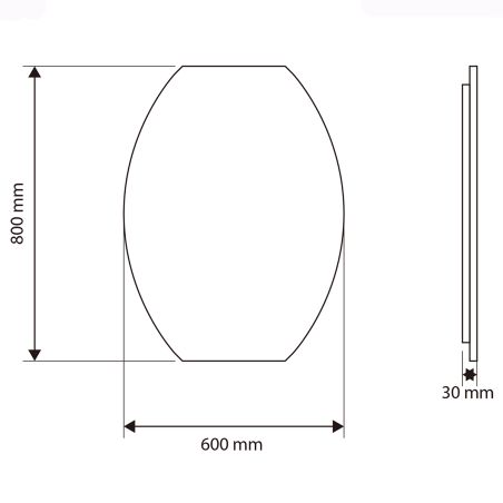 LED-Spiegel, Anti-Beschlag und Touch-Taste, 5 mm, 3 Lichtfarben, Einstellbare Helligkeit, Größen 60x80–70x100 cm, Luna