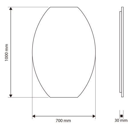 LED-Spiegel, Anti-Beschlag und Touch-Taste, 5 mm, 3 Lichtfarben, Einstellbare Helligkeit, Größen 60x80–70x100 cm, Luna