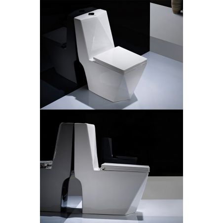 WC Enrico, SifonFlush, Weiß, 67x36 cm, Tank inklusive, Bodenmontage, Abdeckung mit Soft-Close inklusive